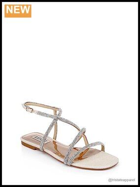Strappy Flat Sandals Leather Lining Slingback Buckle